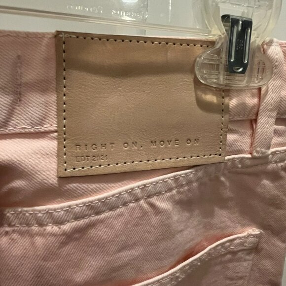 Zara The New Daddy Jeans Women's Pink Wide Leg Frayed Hem Size 4 NWT - Picture 6 of 7